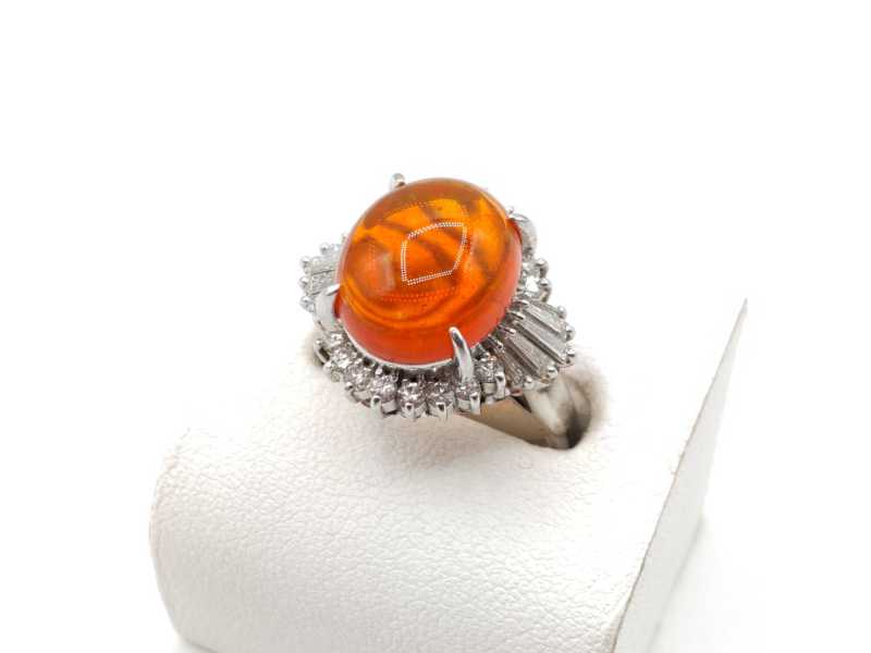 宝石買取 ファイアオパール 指輪 Pt900